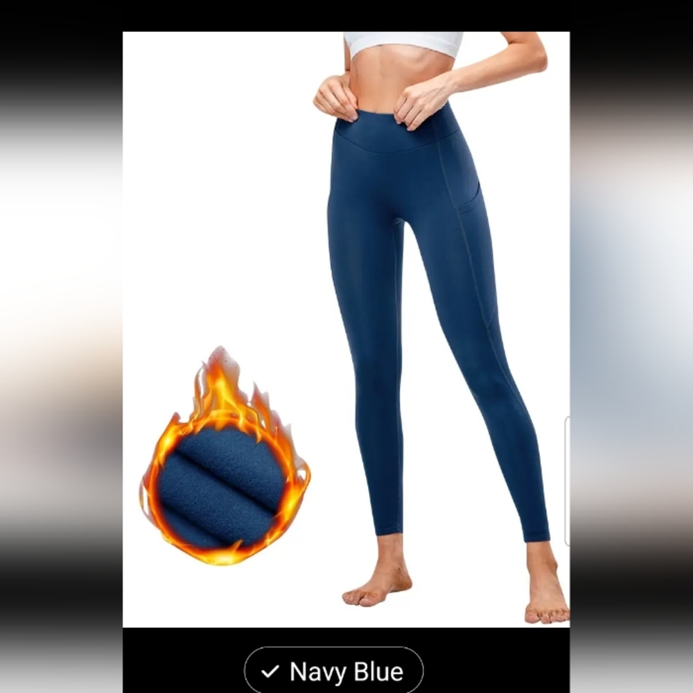 #0003 Fleece Thermal Stretchy Yoga Leggings, High-waisted Workout Yoga Pants